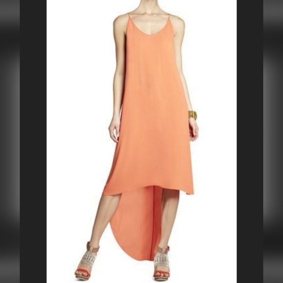 BCBGMaxAzria Dresses & Skirts - BCBG peach orange high low dress